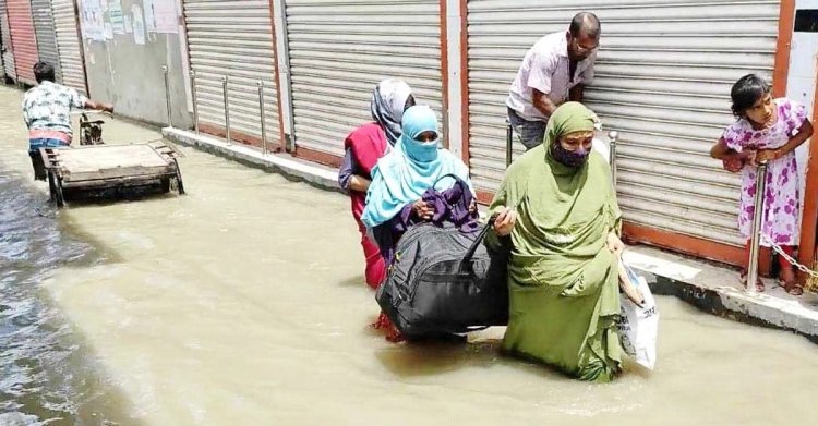 পূর্ণিমার জোয়ারে বাগেরহাটের অর্ধশতাধিক গ্রাম প্লাবিত