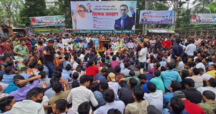 লোডশেডিং ও জ্বালানি খাতে অব্যবস্থাপনার প্রতিবাদে  বিএনপির বিক্ষোভে জনতার ঢল