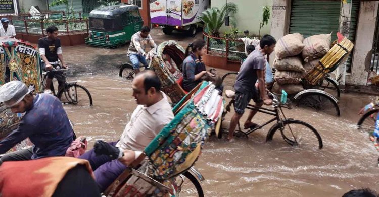 অলি-গলিতে হাঁটু পানি, ভোগান্তিতে মানুষ