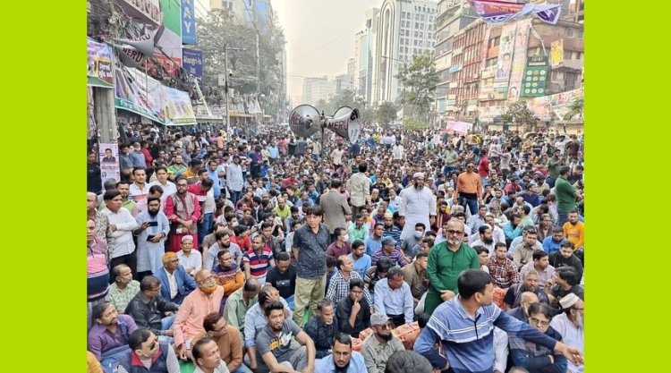 বিএনপির সমাবেশ শুরুর দেড় ঘণ্টা আগেই নয়াপল্টনের রাস্তায় নেতা–কর্মীরা