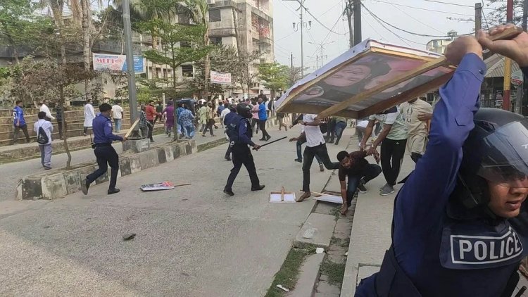 পটুয়াখালীতে বিএনপির পদযাত্রায় পুলিশের লাঠিপেটা