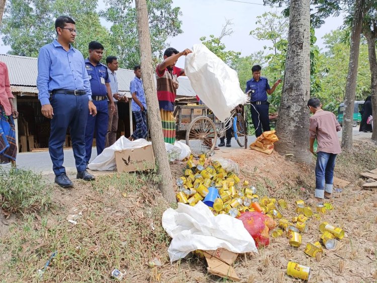 শ্রীপুরে ভেজাল ঘি কারখানায় ২০ হাজার টাকা জরিমানা, প্রায় ১ লাখ টাকার নকল ঘি ধ্বংস 