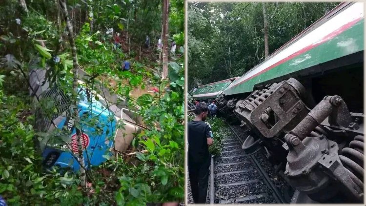 লাউয়াছড়ায় উদয়ন এক্সপ্রেসের বগি লাইনচ্যুত, রেল যোগাযোগ বন্ধ