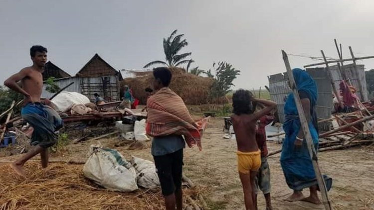 নেত্রকোণায় কালবৈশাখী ঝড়ে ঘরবাড়িসহ ফসলের ব্যাপক ক্ষতি