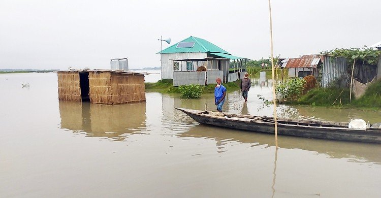 কুড়িগ্রামে চর-নিম্নাঞ্চল প্লাবিত, ঈদের আগেই বন্যার শঙ্কা