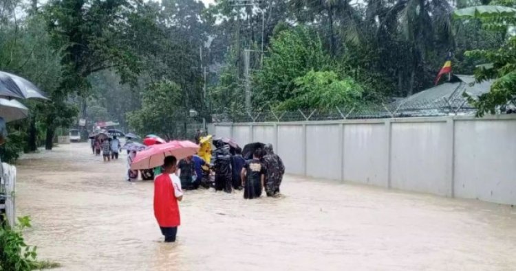 বান্দরবানে ভারী বর্ষণে নিম্নাঞ্চল প্লাবিত, সতর্ক করতে মাইকিং