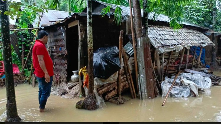 রাঙামাটিতে পানিতে তলিয়ে গেছে বসতঘর-আবাদি জমি 