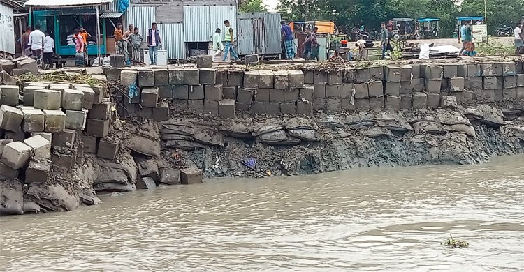  মেঘনায় বাঁধের ব্লক ধসে শিশুসহ নিহত ২