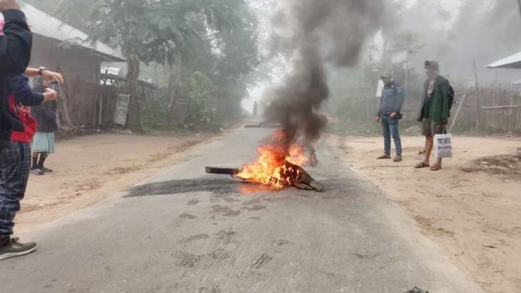 পানছড়িতে চলছে সর্বাত্মক ধর্মঘট