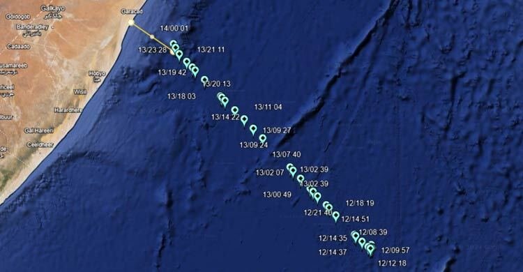 বাংলাদেশি জাহাজটি এখন সোমালিয়ার গারাকাড উপকূলে