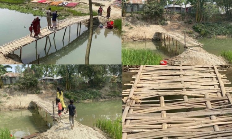 ৭ গ্রামের মানুষের ভরসা বাঁশের সাঁকো ভেঙে চরম দুর্ভোগ