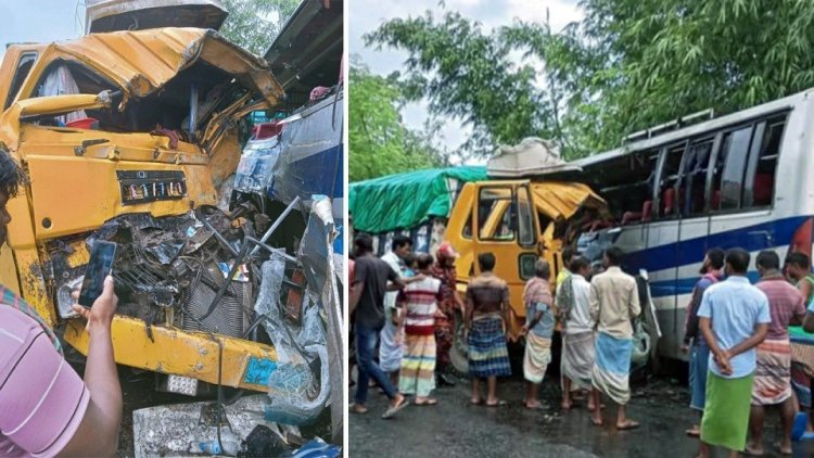 পাবনায় বাস-ট্রাক সংঘর্ষে নিহত ৩, আহত অন্তত ১০