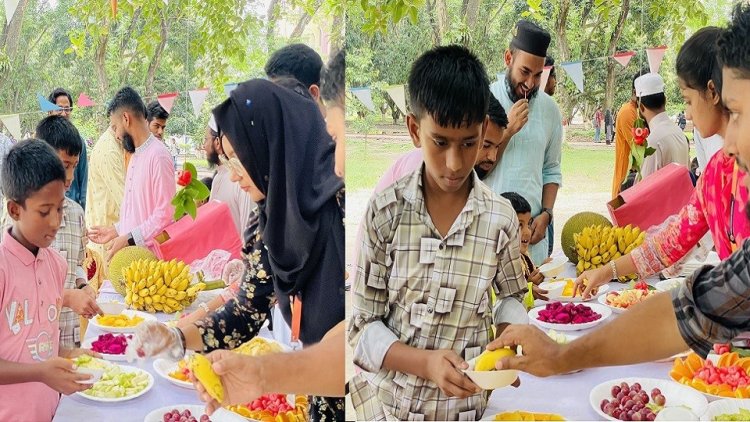 সুবিধাবঞ্চিত শিশুদের মৌসুমী ফল খাওয়ালো ইবির সিআরসি