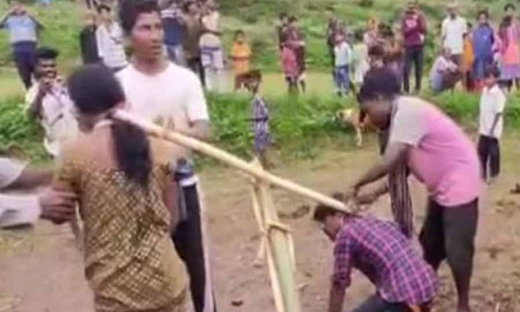 ‘প্রেমের শাস্তি’ হিসেবে নবদম্পতিকে জোয়ালে বেঁধে হালচাষ